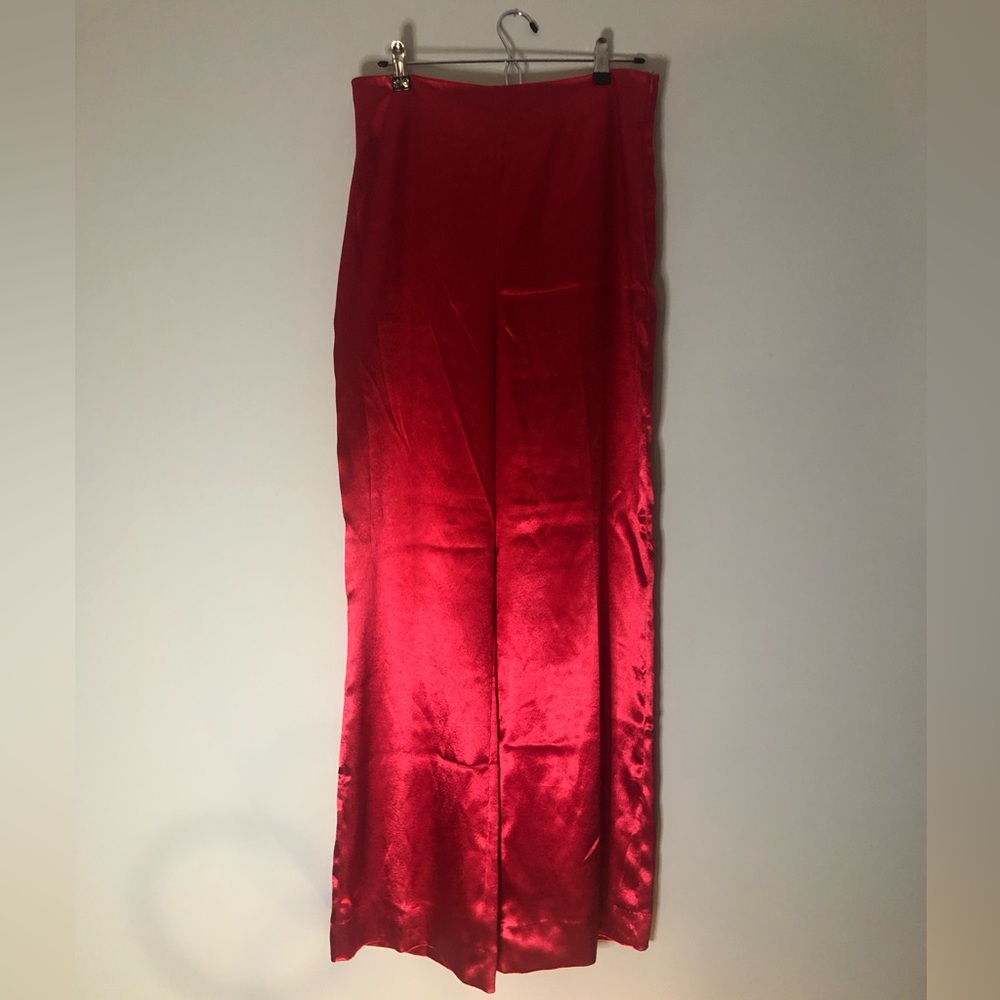 Zara High-Waist Wide Leg Satin Pants
